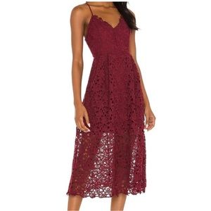 ASTR lace midi dress - burgundy, only worn once - great condition! Large